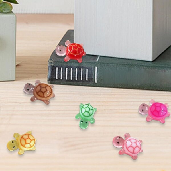 Figurine di tartarughe luminose in miniatura per giardini fatati e decorazioni creative