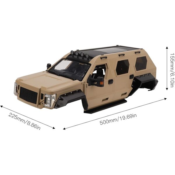 KIMISS 1/10 Desert Yellow RC-Karosserie mit 324 mm Radstand und 81 Zubehörteilen
