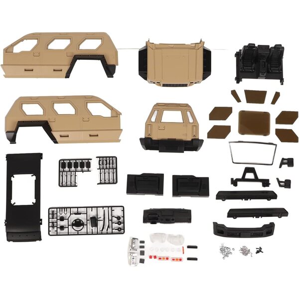 KIMISS 1/10 Desert Yellow RC-Karosserie mit 324 mm Radstand und 81 Zubehörteilen