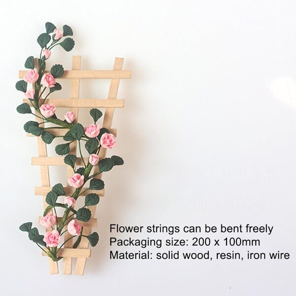 Fairy Garden Puppenhauszubehör 1:12 Blumen- und Rankenstütze aus Holz