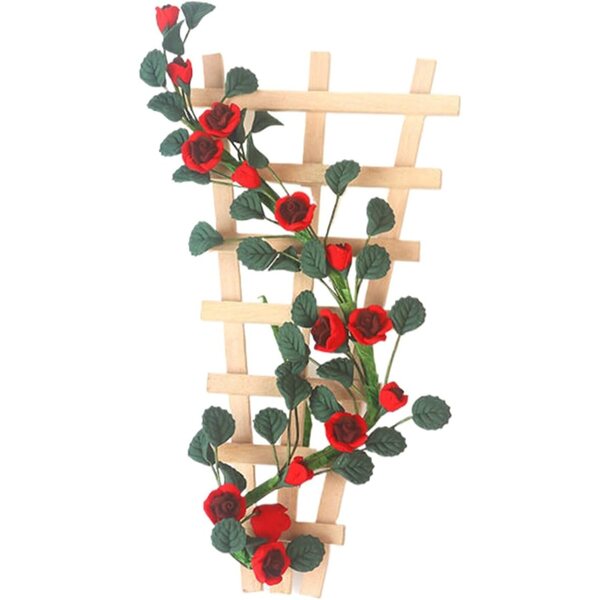 Feengarten-Puppenhauszubehör, 1:12, realistische Blumen- und Rankenstütze aus Holz