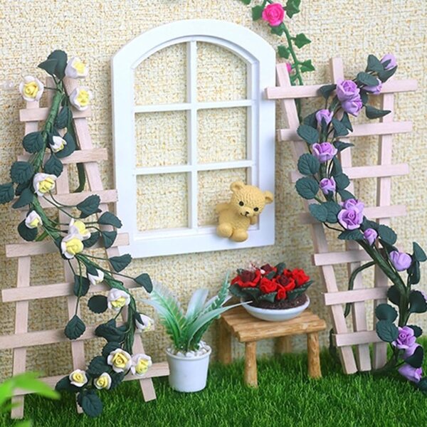 Holzständer für Blumen und Ranken 1:12 für Puppenhaus Feengarten Uclac