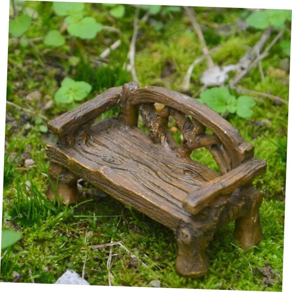 Mini Sedile e Panca in Resina Marrone Realistici per Miniature e Decorazioni