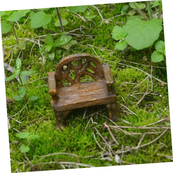 Mini Sedile e Panca in Resina Marrone Realistici per Miniature e Decorazioni