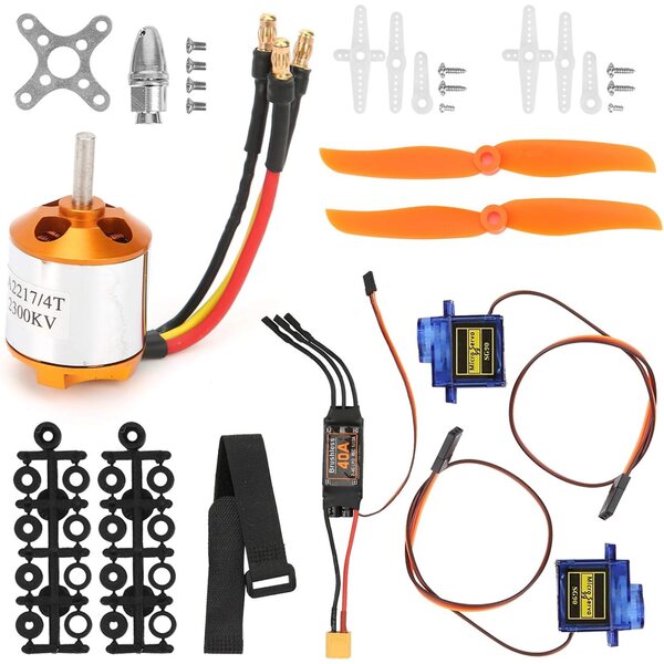 CHICIRIS RC Aeronautical ESC-Set mit 2300-KV-Motor und SG90 9G-Servo für Drohnen und Modellflugzeuge