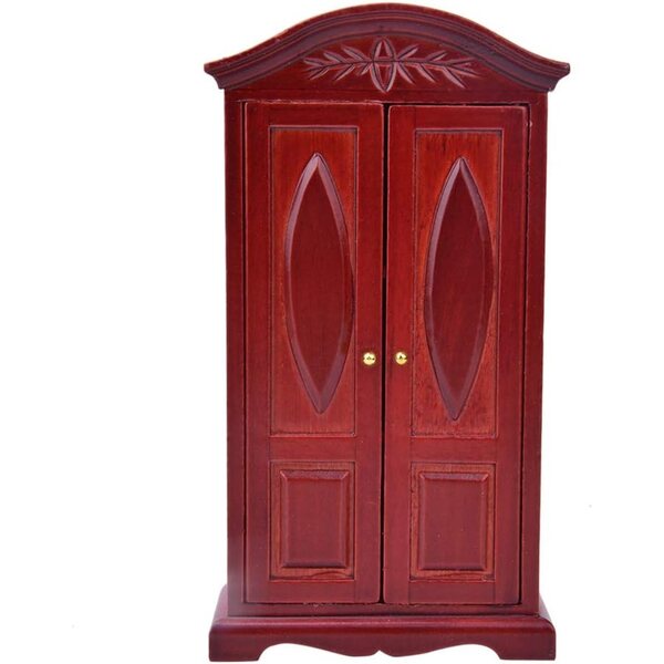 Armadio in Legno Vintage a Doppia Porta per Casa delle Bambole Scala 1:12