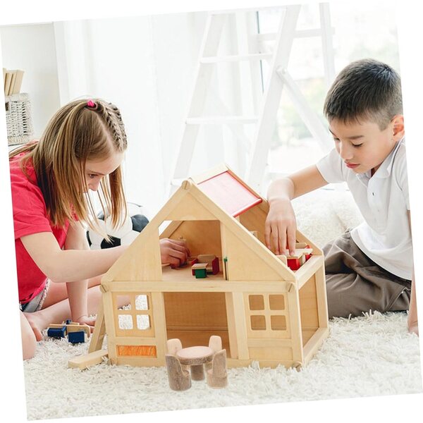 Set Tavolo e Sedie in Legno Miniatura per Case delle Bambole Micro Paesaggi
