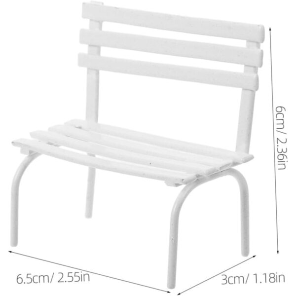 INOOMP 2 Mini Panchine in Ferro Bianco per Micro Paesaggi e Case delle Bambole