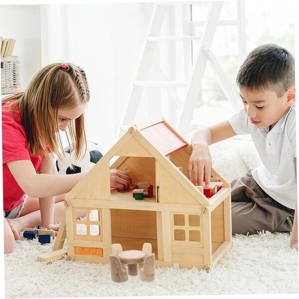 Hemobllo Tavolo e Sedie Miniatura in Legno per Casa delle Bambole e Micro Paesaggio