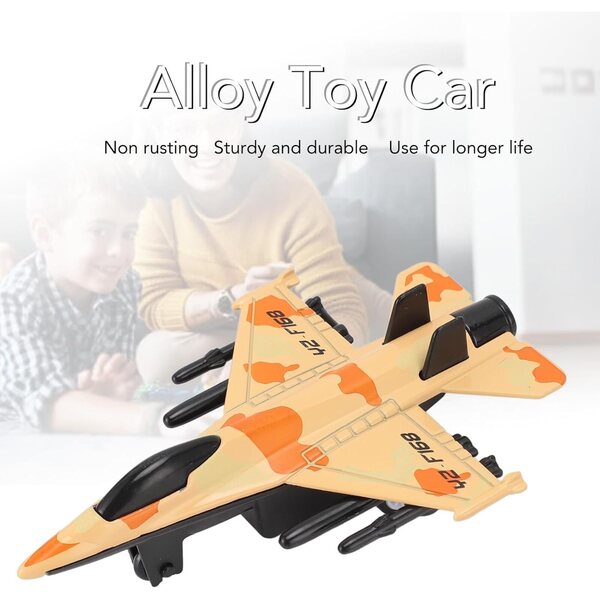 Set mit 4 Asixxsix-Druckguss-Flugzeugmodellen mit Rädern, Militärspielzeug für Kinder