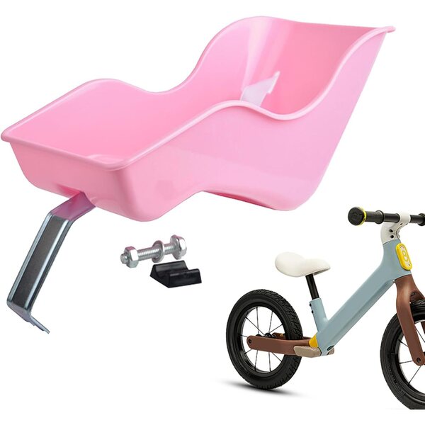 Rosafarbener Fahrradstuhl für Puppen mit einfach zu montierendem Clip-Gurt