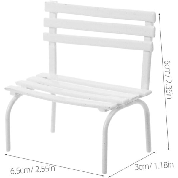 Hemobllo Set 2 Mini Panchine in Ferro Bianco per Micro Paesaggi e Case delle Bambole