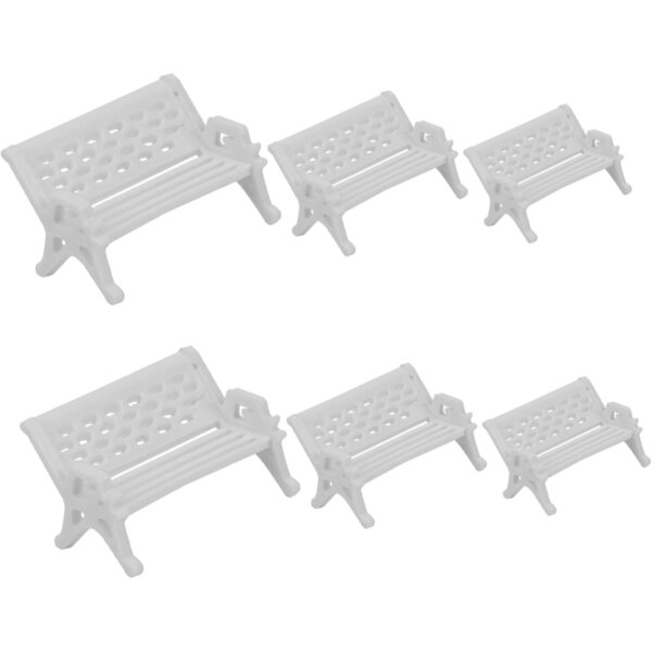 HEMOTON Mini Panca in Legno per Giardino in Miniatura 6 Pezzi Decorazione Casa delle Bambole
