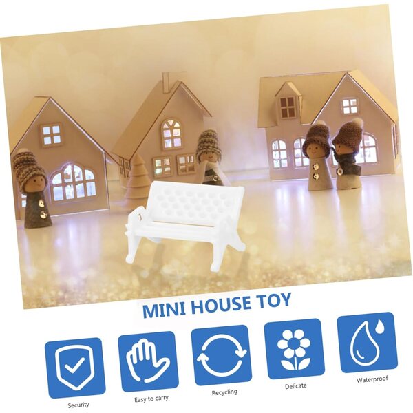 HEMOTON Mini Panca in Legno per Giardino in Miniatura 6 Pezzi Decorazione Casa delle Bambole