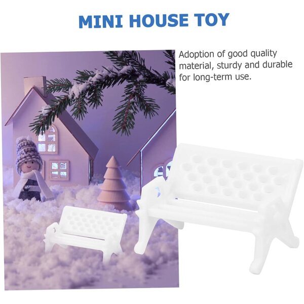 HEMOTON Mini Panca in Legno per Giardino in Miniatura 6 Pezzi Decorazione Casa delle Bambole