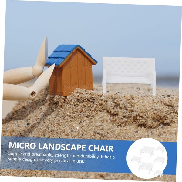 HEMOTON Mini Panca in Legno per Giardino in Miniatura 6 Pezzi Decorazione Casa delle Bambole