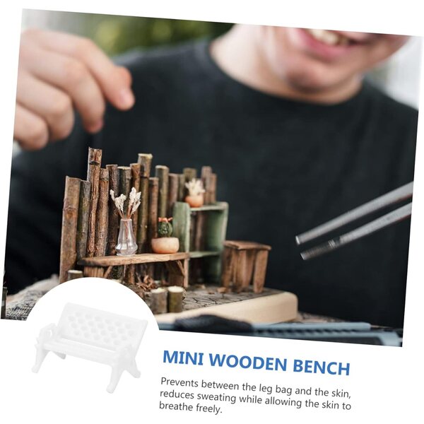 HEMOTON Mini Panca in Legno per Giardino in Miniatura 6 Pezzi Decorazione Casa delle Bambole