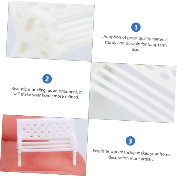 HEMOTON Set 2 Mini Panchine e Sedie in Miniatura per Casa delle Bambole, 12 Pezzi