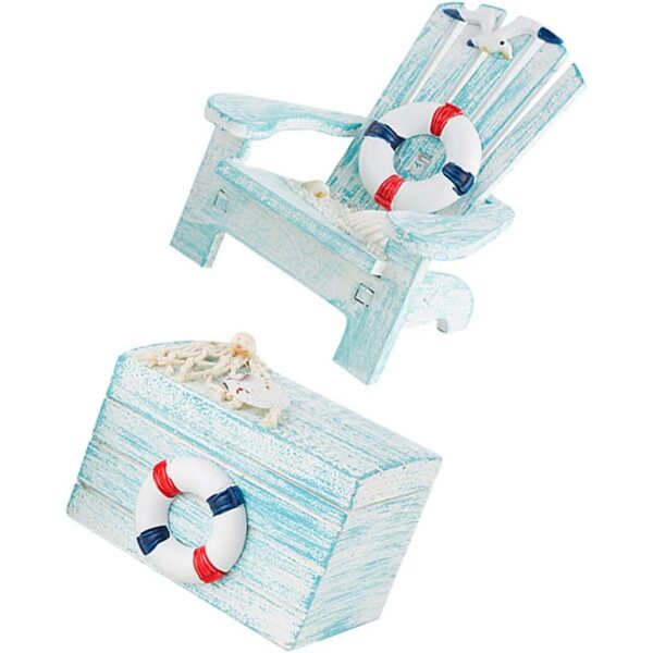 ERINGOGO Mini Sedia da Spiaggia in Legno per Bambole e Decorazione Casa 10x9 cm