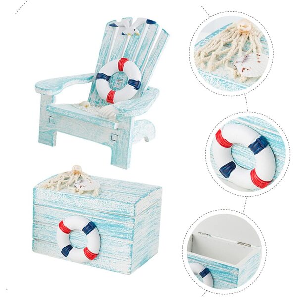 ERINGOGO Mini Sedia da Spiaggia in Legno per Bambole e Decorazione Casa 10x9 cm