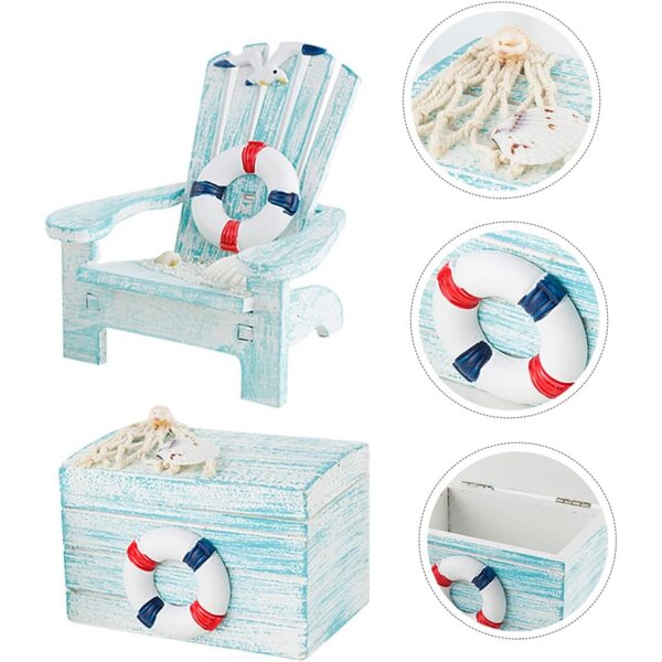 ERINGOGO Mini Sedia da Spiaggia in Legno per Bambole e Decorazione Casa 10x9 cm