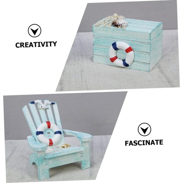 ERINGOGO Mini Sedia da Spiaggia in Legno per Bambole e Decorazione Casa 10x9 cm
