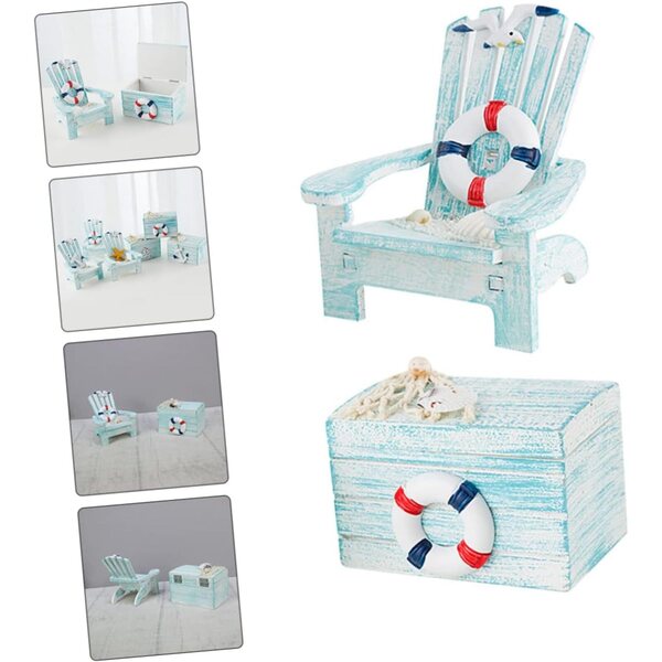 ERINGOGO Mini Sedia da Spiaggia in Legno per Bambole e Decorazione Casa 10x9 cm