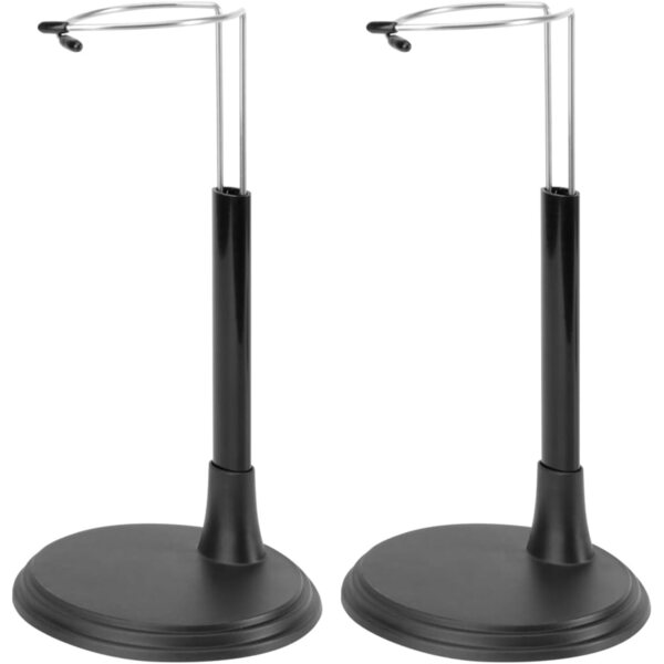 Supporto portatile Didiseaon per bambole, espositore nero salvaspazio 2 pezzi