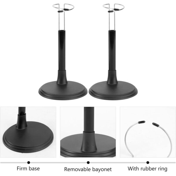 Supporto portatile Didiseaon per bambole, espositore nero salvaspazio 2 pezzi
