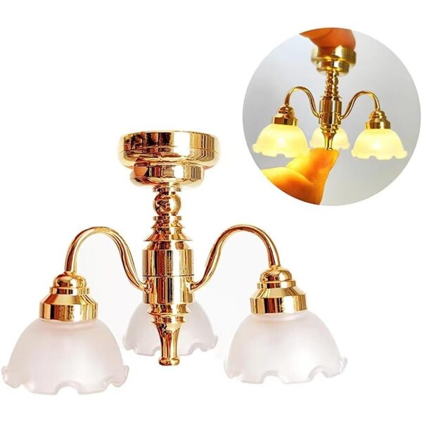 Wudaizhi Mini Luce Plafoniera 1:12 in Metallo per Case delle Bambole e Modelli