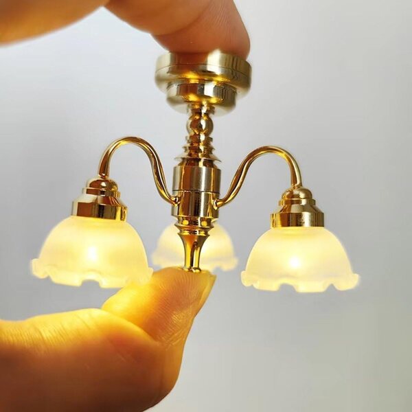 Wudaizhi Mini Luce Plafoniera 1:12 in Metallo per Case delle Bambole e Modelli