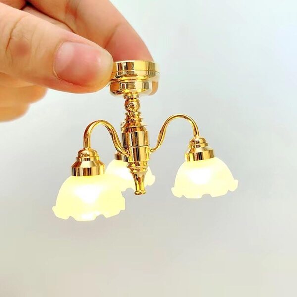 Wudaizhi Mini Luce Plafoniera 1:12 in Metallo per Case delle Bambole e Modelli