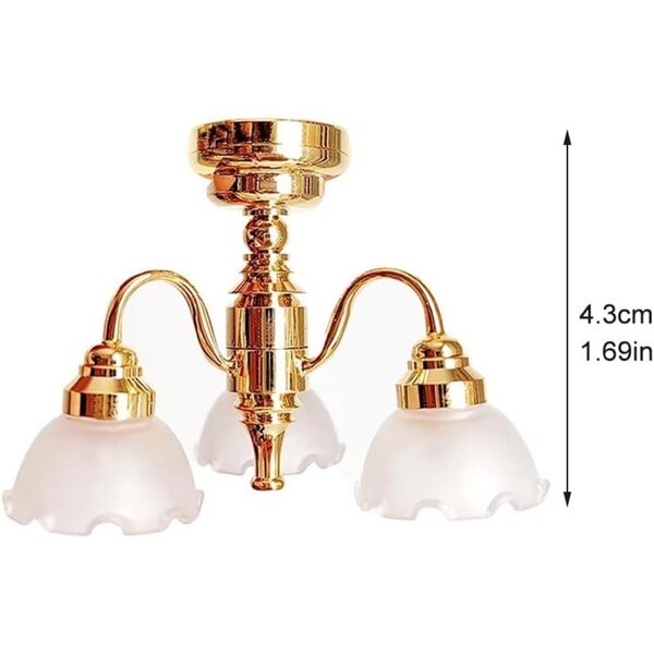 Wudaizhi Mini Luce Plafoniera 1:12 in Metallo per Case delle Bambole e Modelli