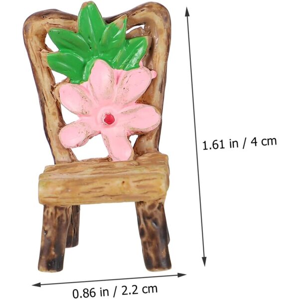 VICASKY Set 4 Mini Mobili in Resina Tavolo e Sedie per Decorazioni Fai Da Te