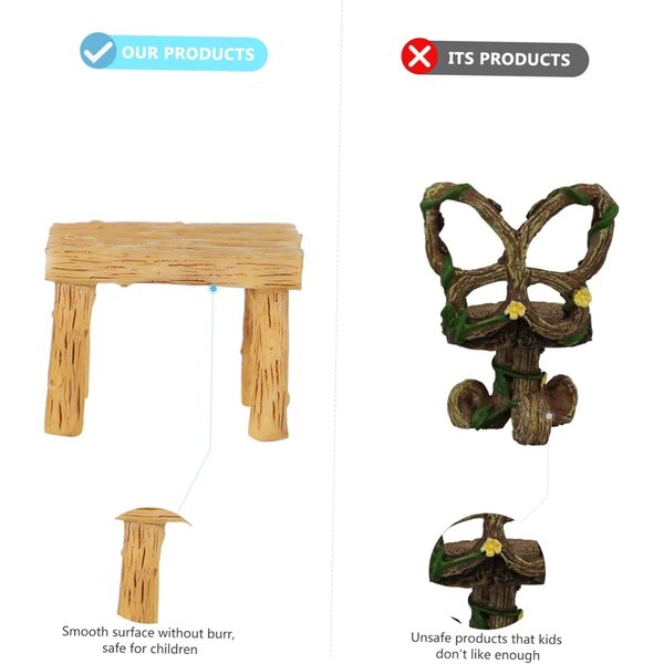 VICASKY Set 4 Mini Mobili in Resina Tavolo e Sedie per Decorazioni Fai Da Te