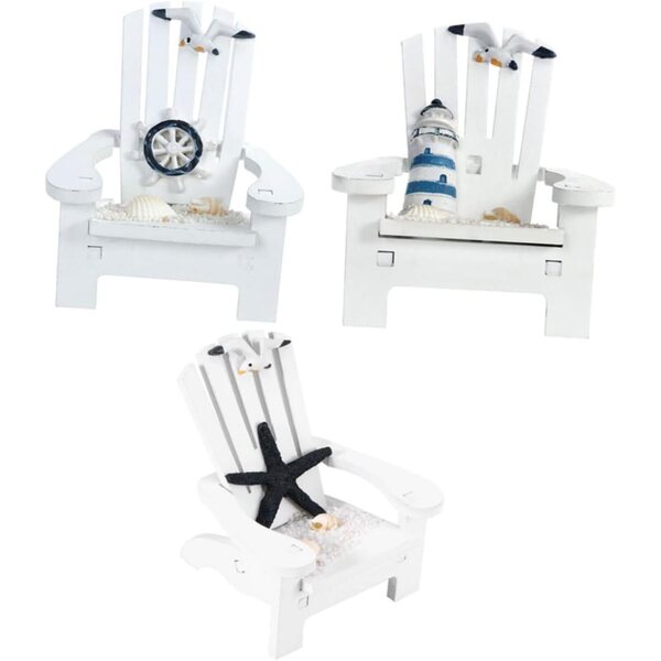 IMIKEYA 3 Mini-Strandstühle aus Holz für Puppenhäuser und Sommerdekorationen
