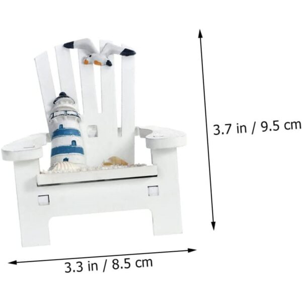IMIKEYA 3 Mini Sedie da Spiaggia in Legno per Case delle Bambole e Decorazioni Estive