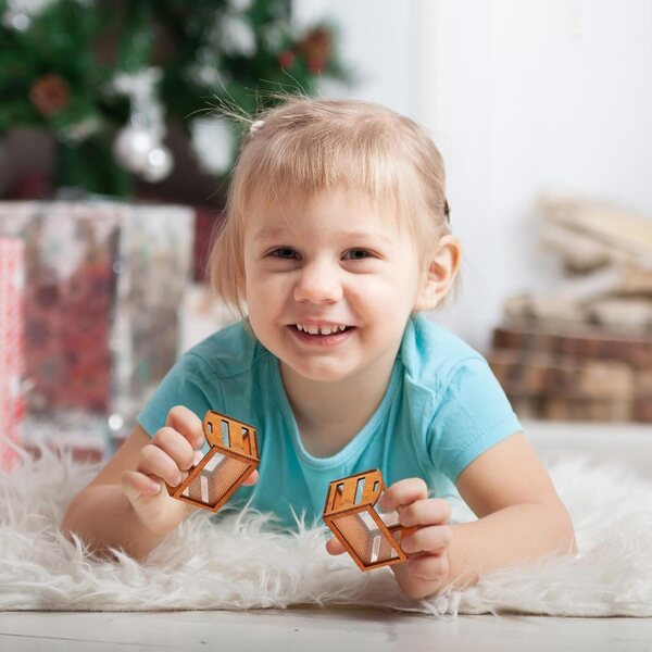 Cestino in miniatura casa delle bambole in legno, decorazione perfetta per bambini