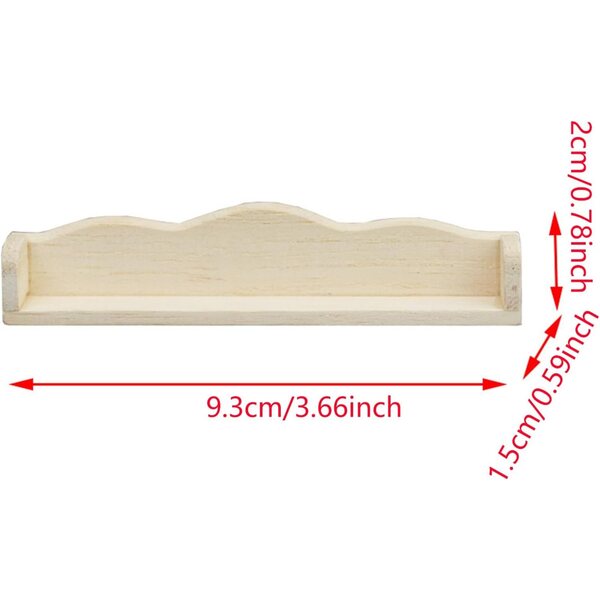 Mensola Miniatura in Legno per Case delle Bambole 1:12 - Scaffale Decorativo Realistico