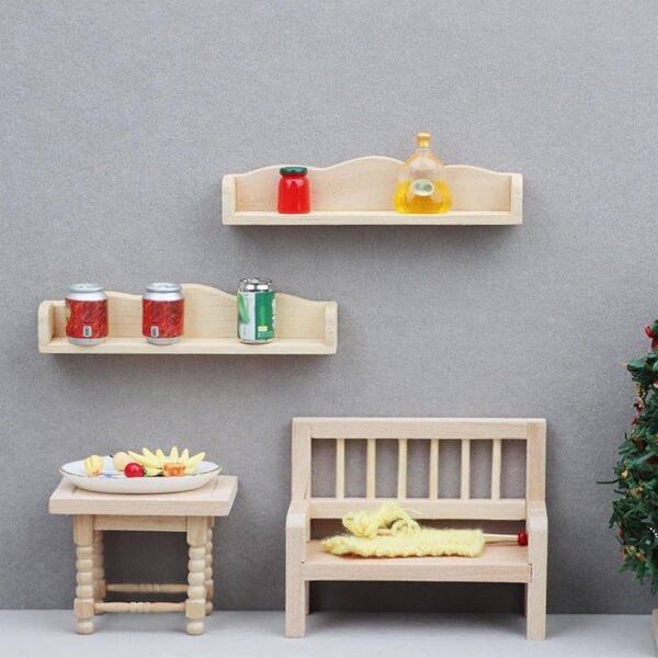 Mensola Miniatura in Legno per Case delle Bambole 1:12 - Scaffale Decorativo Realistico
