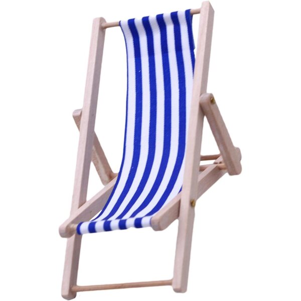 Mini dekorativer Strandstuhl aus Holz für Puppen und Handyhalter