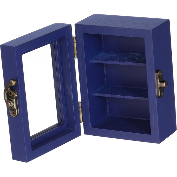 PRETYZOOM Mini Libreria in Legno con Porta Funzionale per Casa delle Bambole