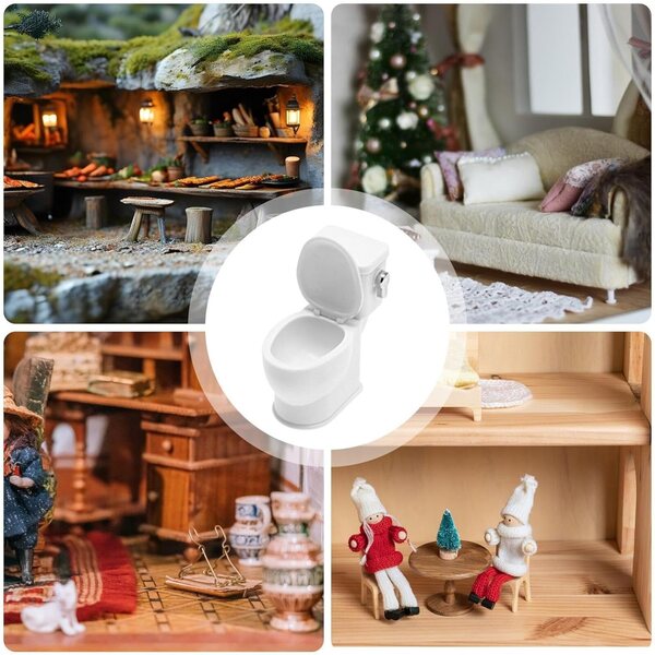Puppenhaus-Miniaturtoilette mit Soundfunktion und realistischen Details