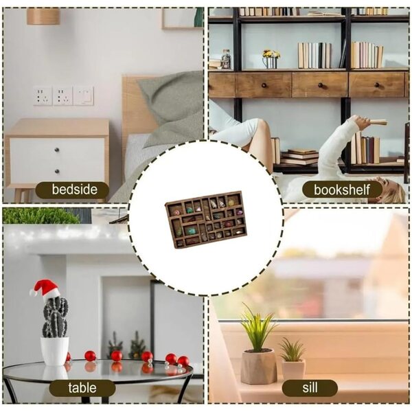 1:12 Miniatur-Holzregal für Puppenhaus – Asyduey Mini-Organizer