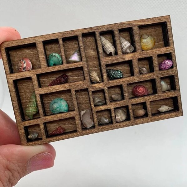 1:12 Miniatur-Holzregal für Puppenhaus – Asyduey Mini-Organizer