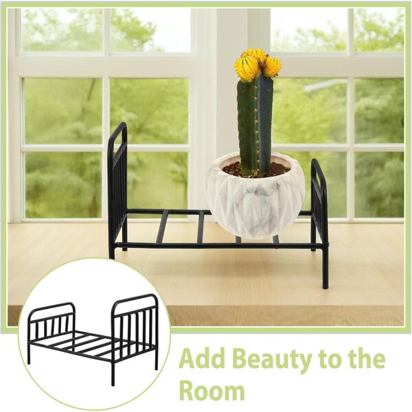 VICASKY Supporto miniatura in ferro per vasi da fiori, decorazione vintage nero