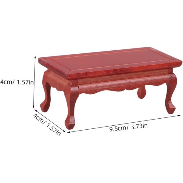 VICASKY Mini Tavolo in Legno Massello per Casa delle Bambole 9,5x4x4 cm Decorativo