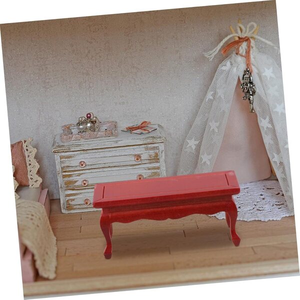 VICASKY Mini Tavolo in Legno Massello per Casa delle Bambole 9,5x4x4 cm Decorativo