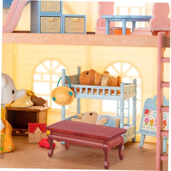 VICASKY Mini Tavolo in Legno Massello per Casa delle Bambole 9,5x4x4 cm Decorativo