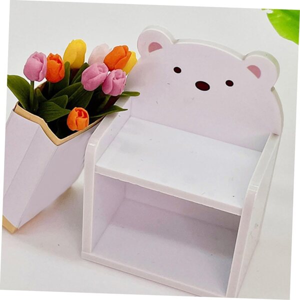 VICASKY Mini Libreria in Acrilico per Case Miniatura Decorativa Bianco 6,5x4,7x3 cm